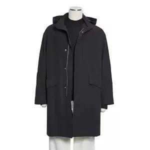[롯데백화점]레노마 S/S 블랙 간절기 루즈핏 터틀넥 롱 후드코트 RQIMBH03A