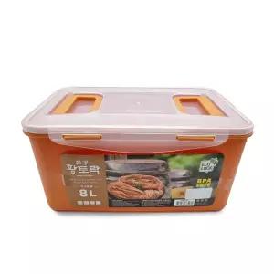황토락 김치통 6호 중 8L 핸들 밀폐 절임 보관용기 김치통 핸들형 밀폐용기