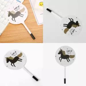 [3개묶음] 화이트 접는부채 휴대용부채 팬시상품 팬시용품 부채 볼펜