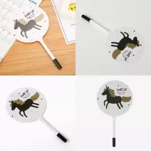 [3개묶음] 화이트 캐릭터볼펜 부채상품 팬시상품 팬시용품 부채 볼펜