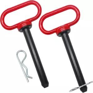 Qjaiune 2Pcs 잔디 깎는 기계 트레일러 히치 핀 5/8 x 4 인치 게이트 고무 코팅이 된 헤비 듀티 견인 ATV용