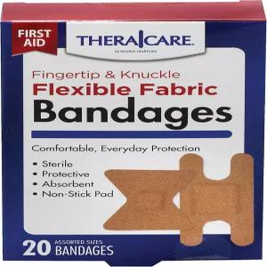 테라케어 플렉시블 패브릭 손가락 끝 및 너클 밴드 20개입