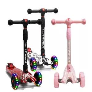 [ 켈리앤스테판]켈리앤스테판 유아킥보드 벚꽃 스파이더 카우 접이식 씽씽카 LED 광폭 K120 스마트