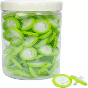 주사기 필터 PES 친수성 여과 0.22um 마이크론 기공 크기 25mm 막 직경 실험실 멤브레인 디스크 비멸균