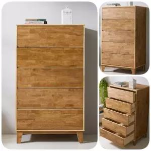 원목 5단서랍장 높은 안방 키큰 체스트 월넛 800A