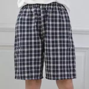 5부 여름 팬츠 원단 반바지 남녀공용 체크 실내복 (WFK785O)