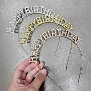 큐빅 머리띠 생일파티 행사용 소품 촬영 장식 생일 포토 머리 파티