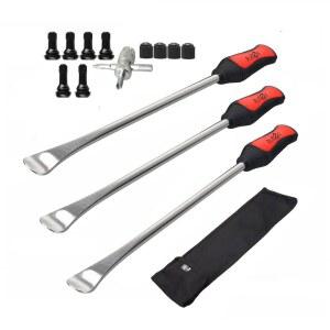 닥터록 14.5인치 퍼펙트 레버리지 타이어 스푼 레버 아이언 툴 키트 모터사이클 더트 바이크 잔디 깎는 기계 전문 교체 도구 밸브 스템 TR412 TR413이 포함된 스테이블 백 3개의 PCS