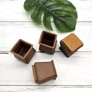 의자발커버 긁힘방지 의자발 4개세트 사각소형갈색 (WFJPVVV)