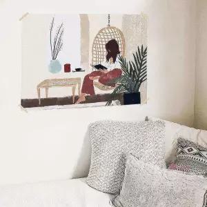 대형 싱글 포스터 휴식 소녀 패브릭ssu207