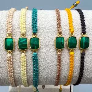 마녀공방 말라카이트 골드도금 실버 캐스팅 마크라메 매듭팔찌