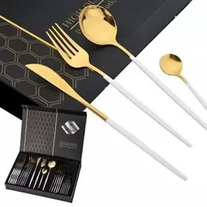 [조르지오]화이트골드 FR13NR71 고급 고급 커트러리 포장 스텐 24P 선물세