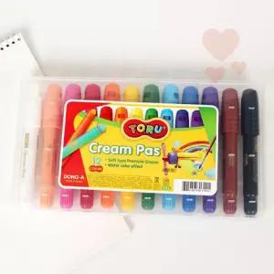 크림 12색 무독성크레파스 아기크레파스 유아색칠놀이 어린이미술용품