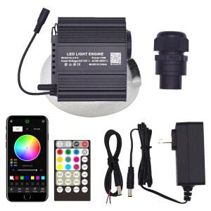 유성 및 반짝임 효과가 있는 스타라이트 헤드라이너 광섬유 조명 - 가정용 실내 스타 프로젝터 자동차 천장 조명, 음악 동기화 12W RGBW APP/원격 제어 - 별 400개와 240개의 가닥 별똥별