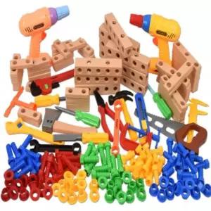 케이레스큐 200피스 공구놀이 kr-5533 작동 드릴 드라이버 망치 나사 볼트 도구 툴200 200조립세트 장난감