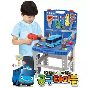 3세 4세 크리스마스 선물 타요 공구 작업대 가방 세트 장난감 전동 드라이버 아빠 역할 놀이 테이블 조카