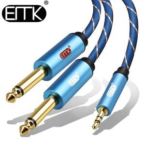 EMK AUX 3.5mm-모노 6.35mm 오디오 잭 케이블 Aux 3.5 수-수 모노 Y 스플리터 코드 5 m 전화 믹서