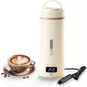 JEKABA 12V 자동차용 여행용 전기 주전자 휴대용 소형 미니 티 커피 물 보일러 4가지 온도 조절이 가능한