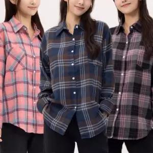 [라일리여성의류] Rly 데일리 빅체크 데일리셔츠 롱슬리브여성 와이셔츠