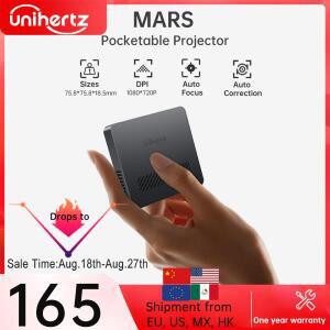 Uniehrtz 8849 MARS 미니 프로젝터 DLP 자동 초점 지원 노트북, PC, 스마트폰 포켓 크기 휴대용 야외