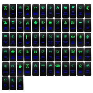 볼보트럭 데이라이트 그린 및 블루 LED 로커 스위치, 자동차 보트 패널, Carling ARB Narva, 4x4 방수, 3