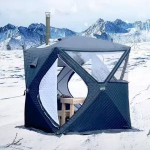 나비 사우나텐트 얼음낚시텐트 장박 캠핑 겨울 방풍 보온 굴뚝형
