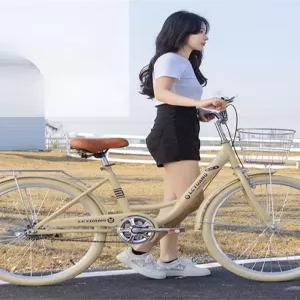 클래식 자전거 20인치 입문용 바구니 출퇴근용 민트그린