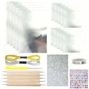 금속 엠보싱 아트 키트, 페이퍼 시트 도구 시트(은색) 시트, 및 장식 반짝이는 페인팅을 스크랩북 판화 와이어 위한 롤 호일 2개, - 금박 금/은