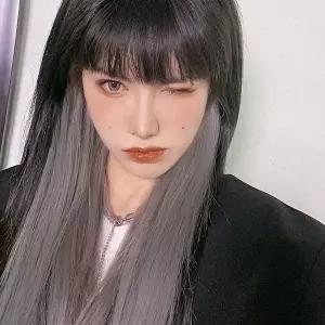 헤어피스 실버 브릿지 메쉬 가발-WFHXKNM