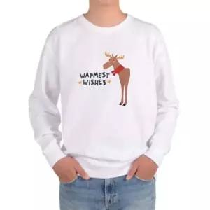 그래픽티셔츠 기모맨투맨 메리크리스마스 WARMEST WISHES 사슴