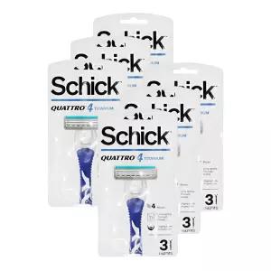 엘지 쉬크 휴대용 면도기 퀘트로4 티타늄 3입 6개 일회용면도기