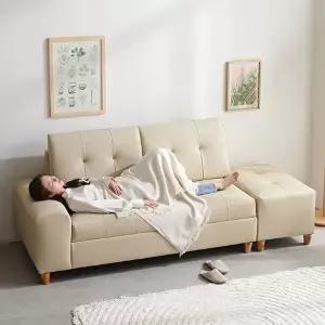 [텐스페이스]국내제작 르본 CL라텍스 3인 4인 가죽소파 + 스툴 SF4043R