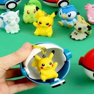 ( )몬스터볼 피규어 파우치 가방 자동차 키링 백참 키홀더 열쇠고리 랜덤