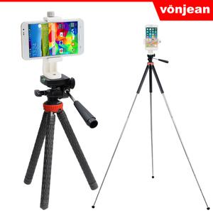 KM-837P 브이로그 스마트폰 삼각대 + VCM-W553G 회전형 거치대 SET (핸드폰 카메라 사진 영상 촬영 등)