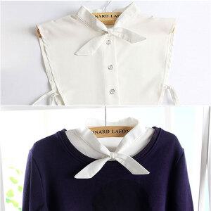 쁘띠리본/페이크카라 블라우스 넥케이프 하이넥