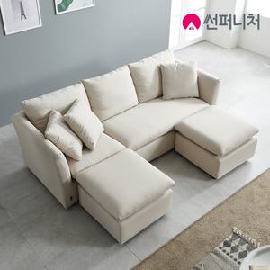 선창테크 투스툴 3인용 4인용 풀커버 패브릭 소파+스툴2개