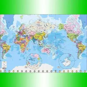 독특한 세계지도 100x68cm 하드코팅 세계전도 보기