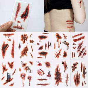 전제품 KC인증 상처 타투 스티커 (10장세트 ) 특수 분장 흉터 헤나 문신 판박이 할로윈 이벤트 행사