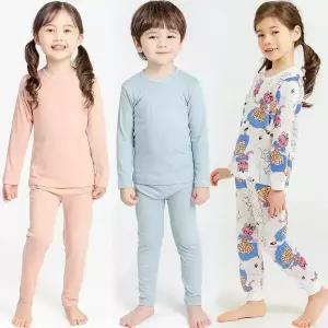 국산 아기옷 유아내복 아동내의 봄 가을 겨울 무형광 자가드 모달 골지 레이온 긴팔실내복