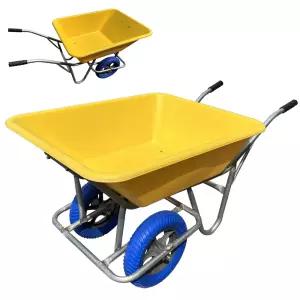 농업용손수레 이륜차 노랑캡 발포바퀴 농사용 가정용 운반차 두발 수레 구르마