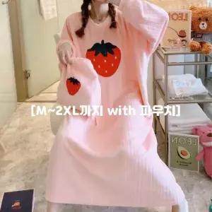 [셀러허브]홈웨어 파자마  극세사 수면원피스  빅사이즈  베리꿀 (S8173014)