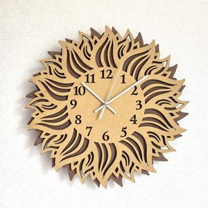 해바라기 인테리어 거실 무소음 벽시계 선물용 금전운 행운소품 집들이 개업 신혼집 각인