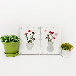 [문구티쳐] 압화 캔버스 데코 화분 액자 만들기- 1인세트 DIY 클레이 압화소품