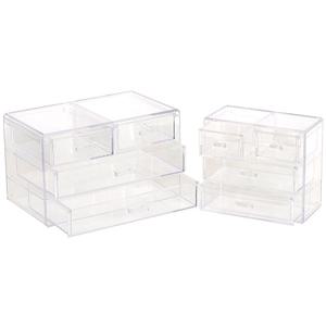 미니 투명 3단 4칸 서랍장 /소품수납함 사무실 학교 플라스틱 책상 데스크 정리