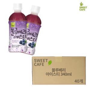 웰그린 블루베리아이스티 340ml 40개 [2BOX] 편의점음료수 블루베리주스 체육대회간식 소풍간식