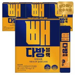 순수식품 빼다방블랙 커피 다이어트 음료 4박스(400포) 실속형 / 가르시니아 차전자피