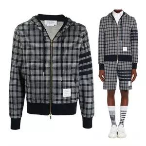 톰브라운 체크 자카드 사선바 집업 MJT307A 07993 415