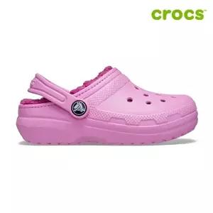 [크록스][크록스 정품] 클래식 라인드 클로그 아동 털샌들 207010-6SW