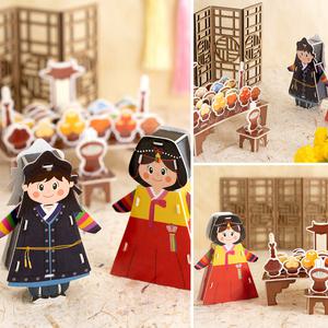 [문구티쳐] 민화샵 전통 차례상 만들기 diy 종이공예 페이퍼아트 미니어쳐소품 가짜음식 설날차례상 폼보드