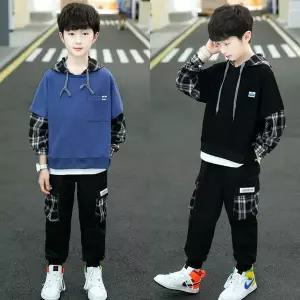 [삐삐네옷가게] 남아 주니어 체크포인트 봄가을 레이어드 초등학생 상하